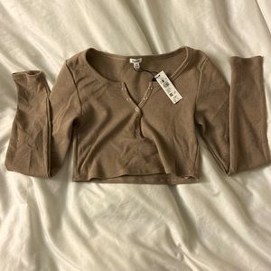 - button up garage long sleeve top